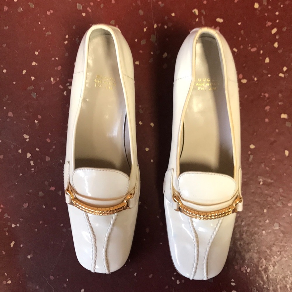 vintage leather white gucci shoes - Picture 2 of 3